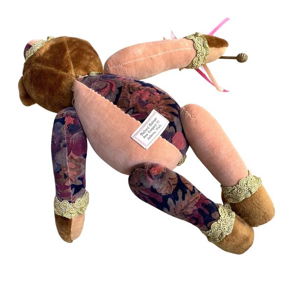 Handmade BALLARD BAINES BEAR CO JESTER Bear Plush Fully Jointed Posable 1990's - Picture 7 of 11